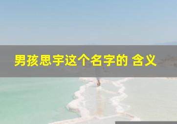 男孩思宇这个名字的 含义